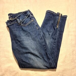 Mini Boden girls size 13 years ankle pants with zippers at the bottom dark wash